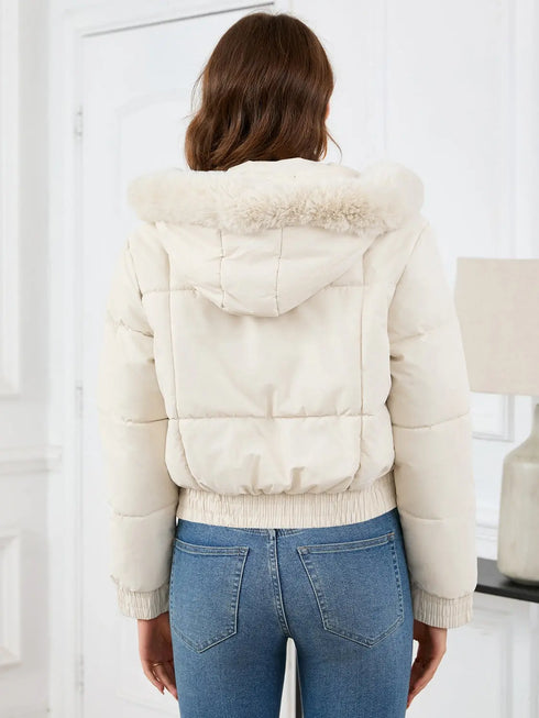 'Celandine' Hooded Cropped Coat - Celes Fashion
